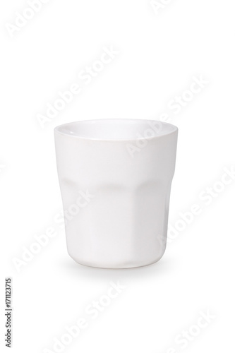 Glassful of white color on a white background