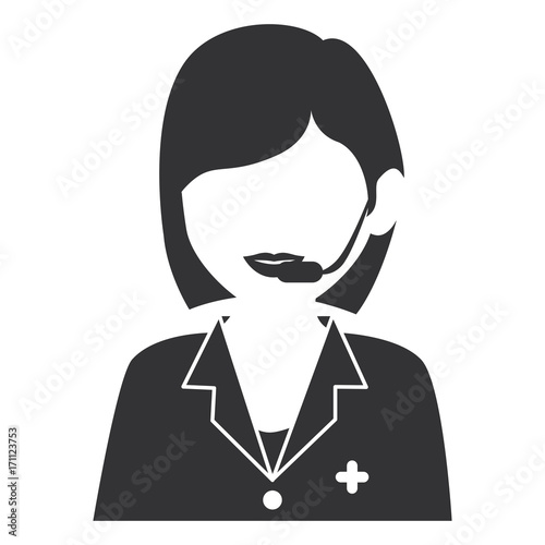 medical call center operator vector illustration design