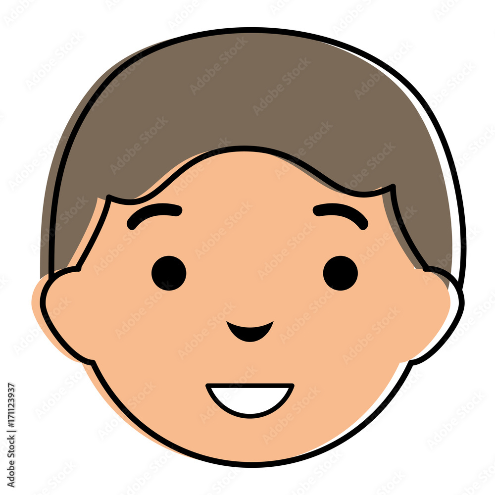 young man head avatar character vector illustration design