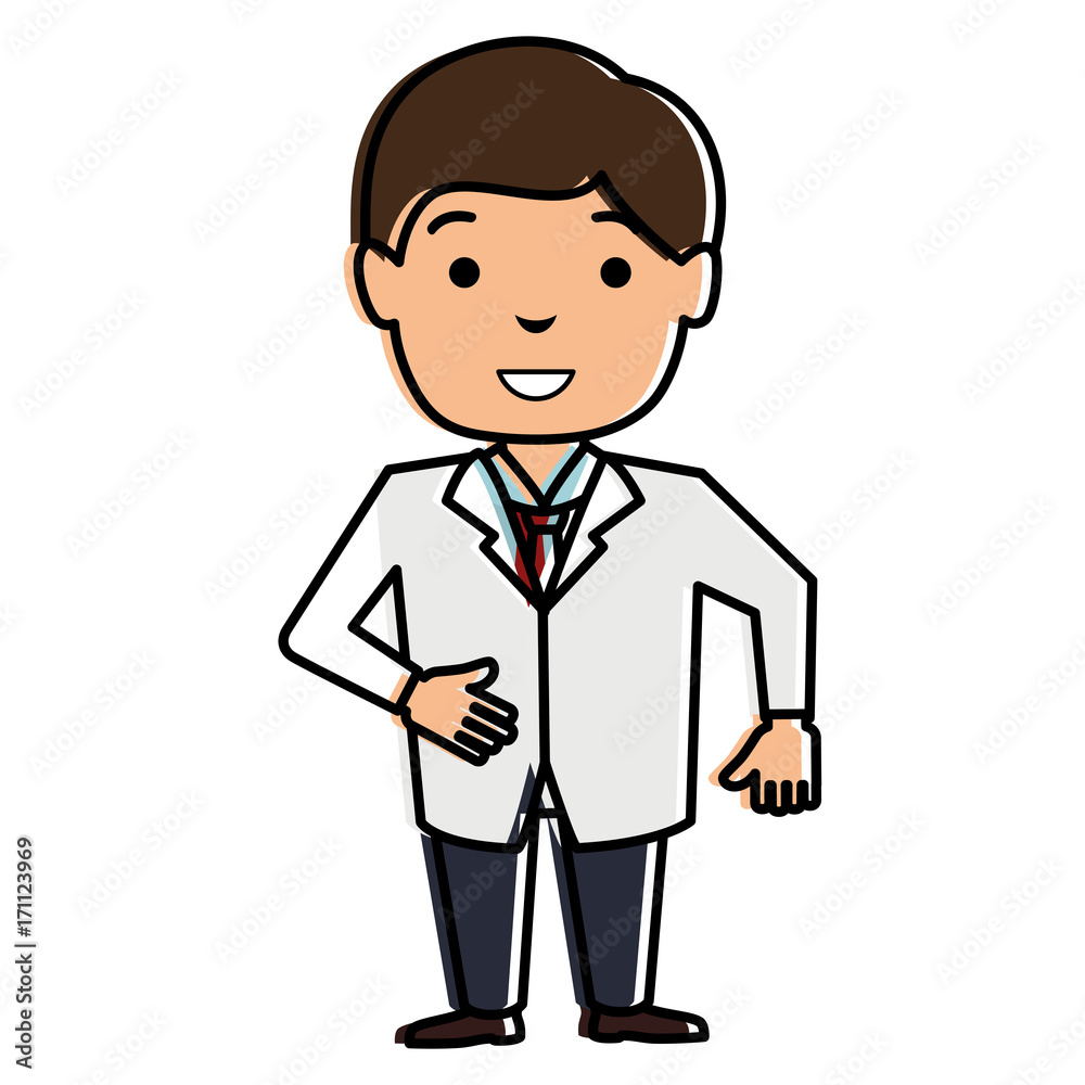 male doctor avatar character vector illustration design