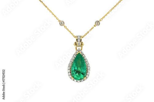 Fototapeta emerald chain  necklace