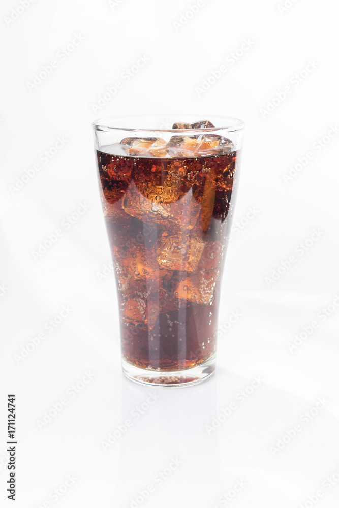 Full glass of soft drink, isolated on white background Full glass of soft drink, isolated on white background