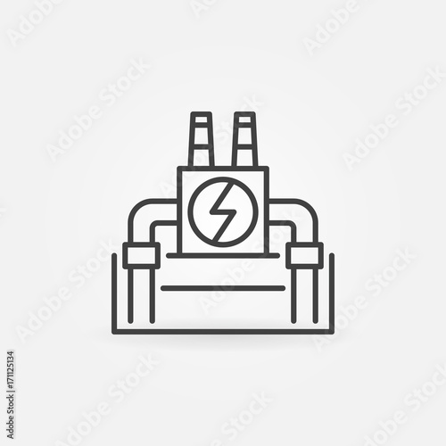 Vector geothermal power plant icon