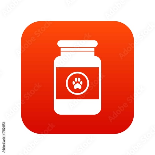 Treatment solution for animals icon digital red
