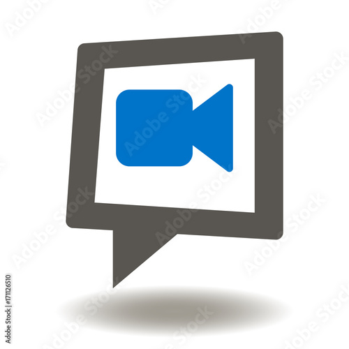 Video Chat Icon Vector. Speech Bubble Camera Illustration. Web Chatting Logo Symbol.