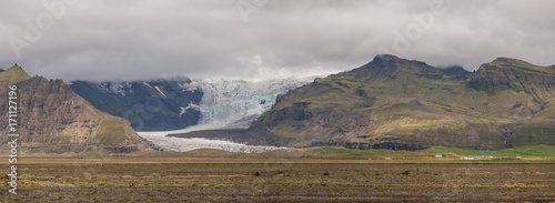 panorama of Svinafellsjokul Glacier, Iceland