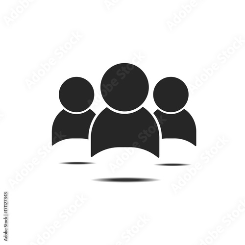 People icon. Group of humans sign. Team work symbol