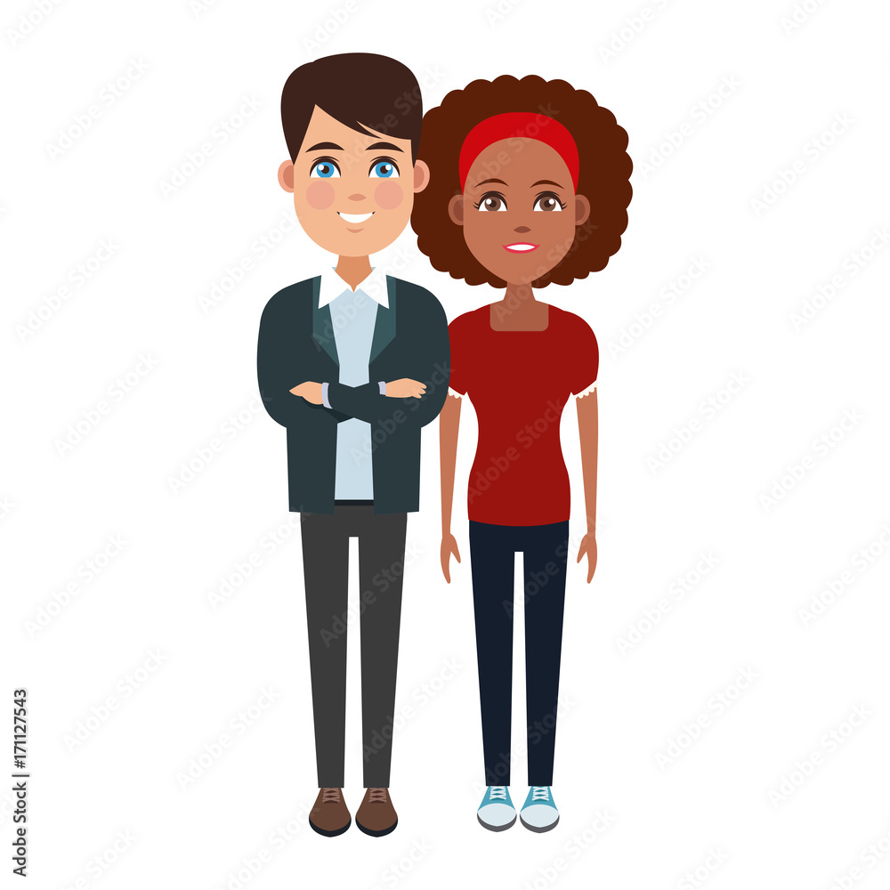 Young couple cartoon icon vector illustration graphic design Young couple cartoon icon vector illustration graphic design