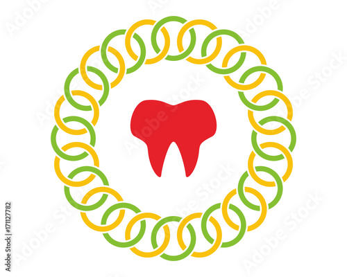 red teeth dental medical healthcare pharmacy hospital clinic icon image vector