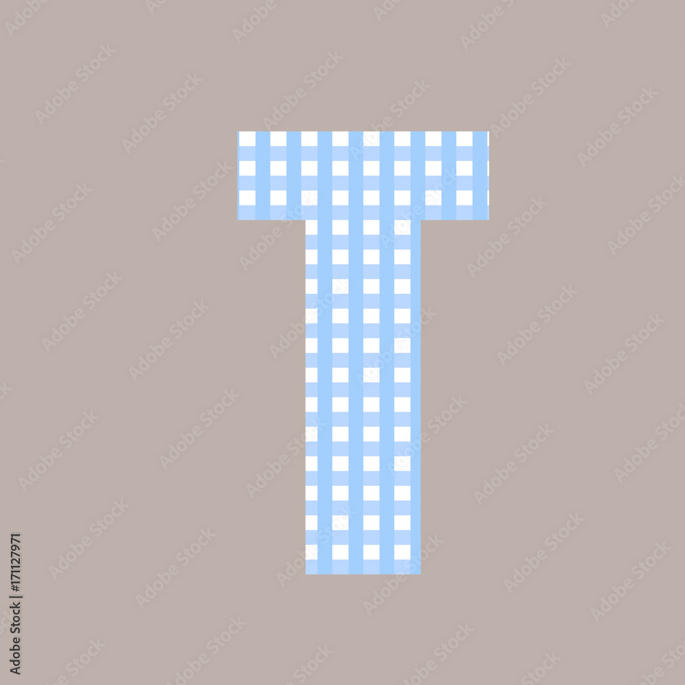 T blue vector alphabet letter with polka dots isolated on Grey background T blue vector alphabet letter with polka dots isolated on Grey background