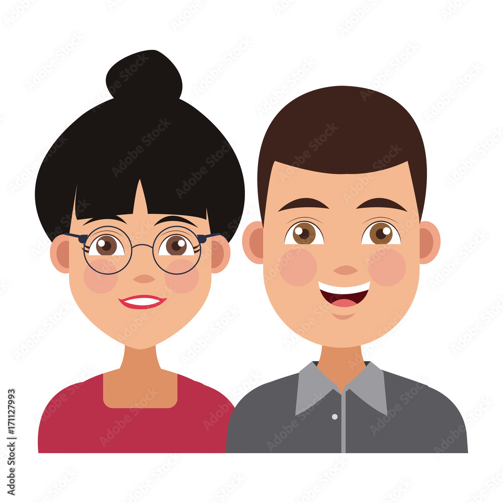 Young couple cartoon icon vector illustration graphic design Young couple cartoon icon vector illustration graphic design