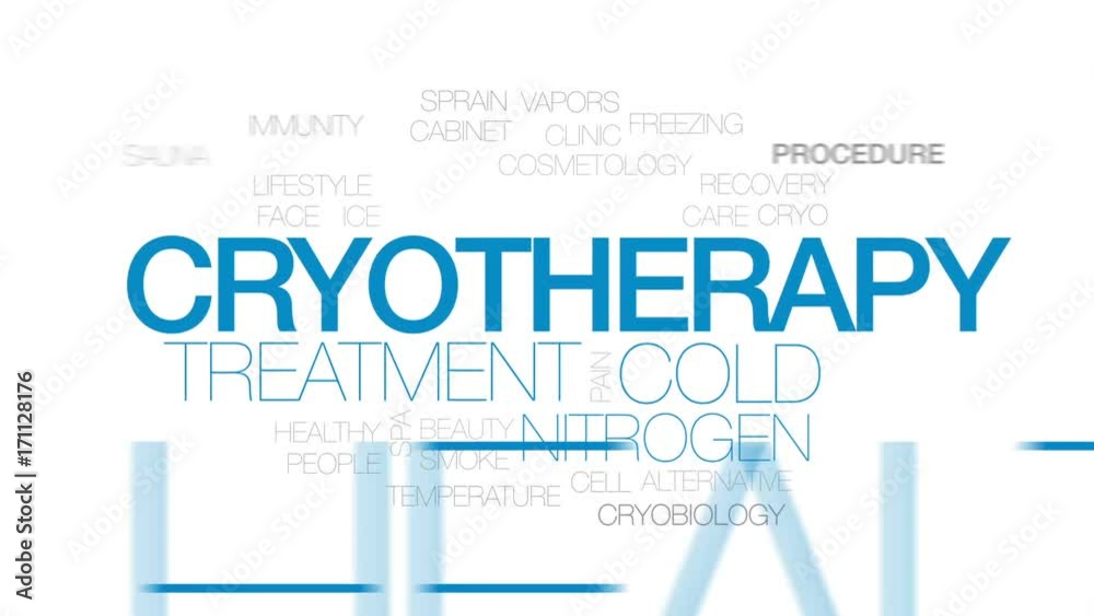 Cryotherapy animated word cloud, text design animation. Kinetic typography. Cryotherapy animated word cloud, text design animation. Kinetic typography.