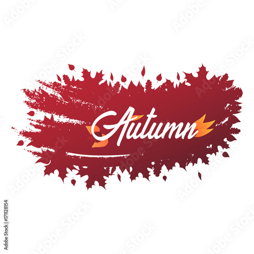 Autumn Background with leaves for shopping sale or promo poster and frame leaflet or web banner. Vector illustration template.