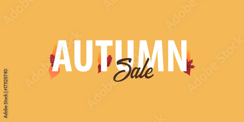 Autumn Background with leaves for shopping sale or promo poster and frame leaflet or web banner. Vector illustration template.
