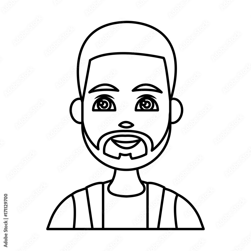 Young man cartoon icon vector illustration graphic design