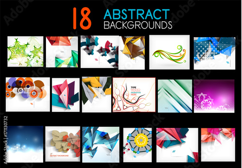 Mega collection of geometric abstract backgrounds