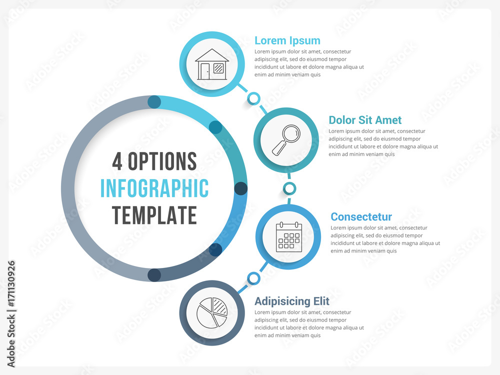Circle Infographic Template with Four Options Circle Infographic Template with Four Options