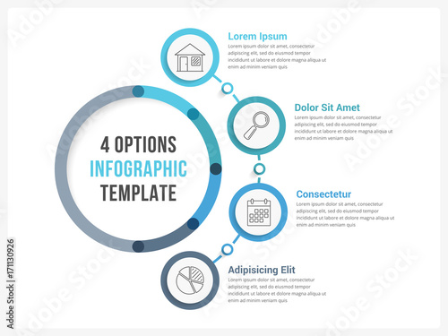 Circle Infographic Template with Four Options