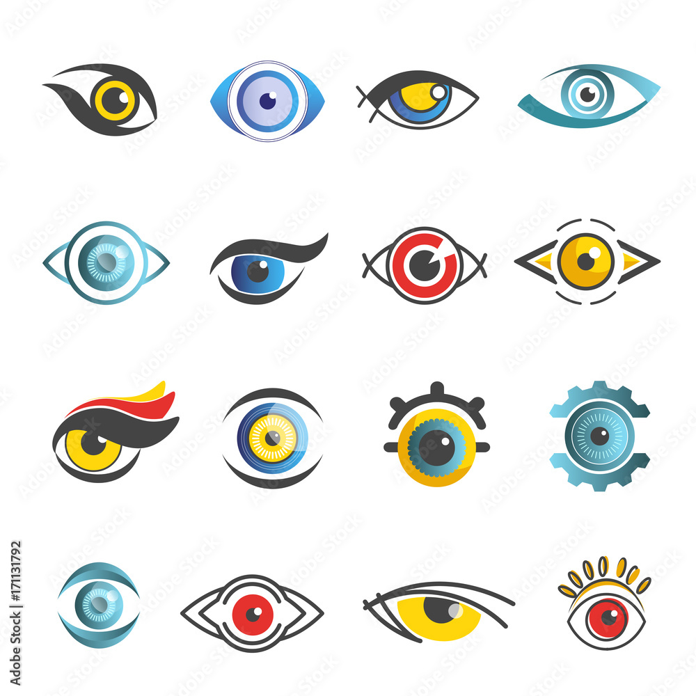 Eyesvector icons templates isolated eye set