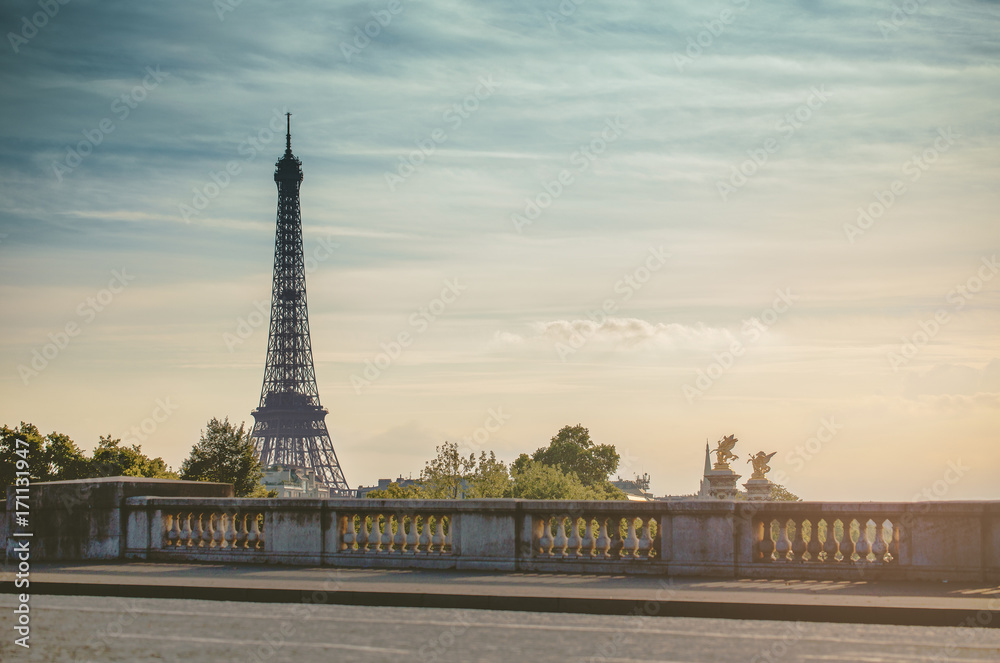 Photo & Art Print Eiffel Tower in Paris at sunset, France, LS Visuals