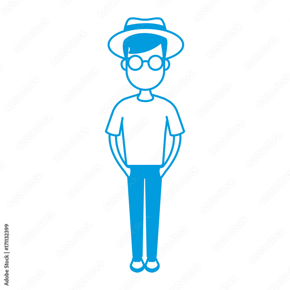 Young man cartoon icon vector illustration graphic design