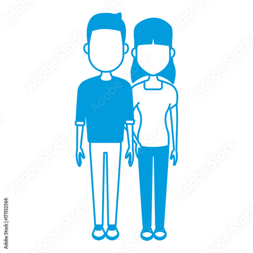 Wallpaper Mural Young couple cartoon icon vector illustration graphic design Torontodigital.ca