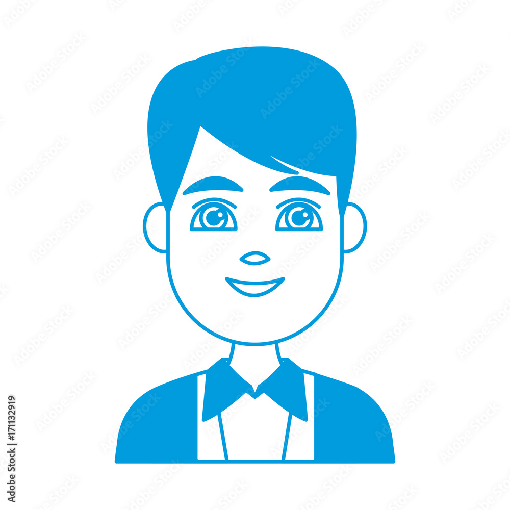 Young man cartoon icon vector illustration graphic design