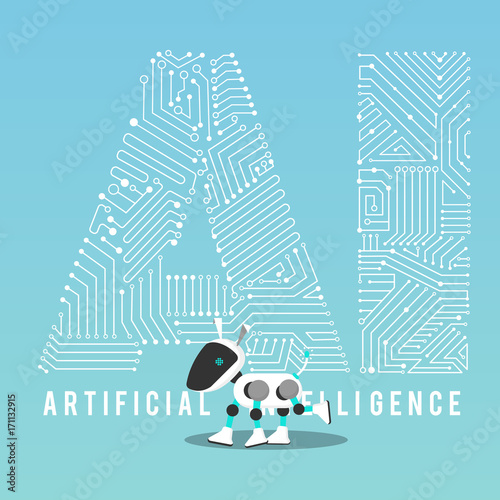 AI dog robot with mechanism illustration