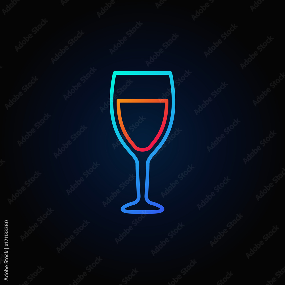 Wine glass colorful icon