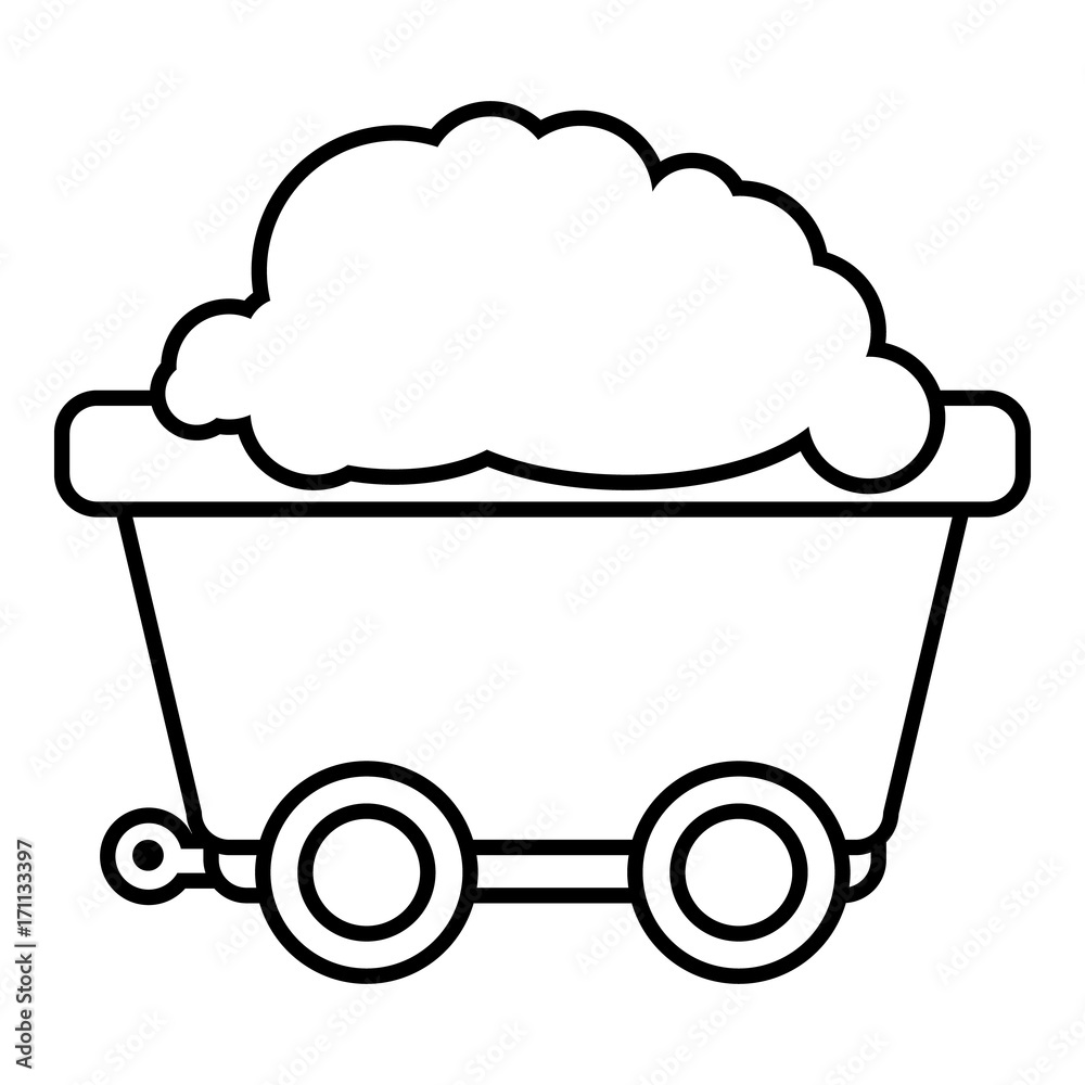 Mining cart icon , outline style Mining cart icon , outline style