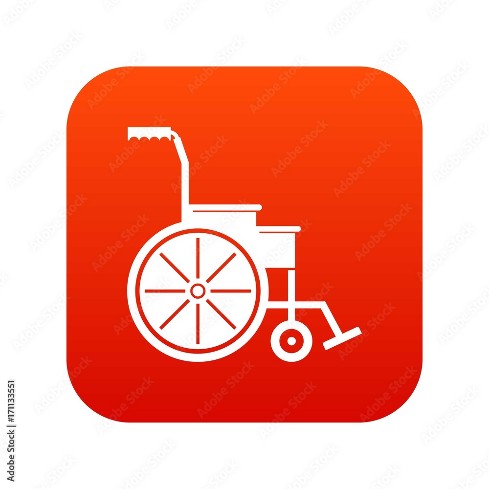 Wheelchair icon digital red Wheelchair icon digital red
