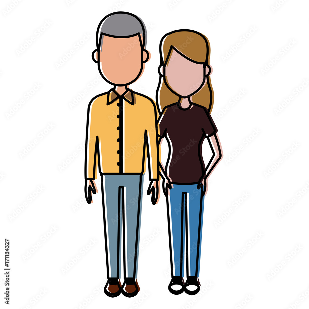 Young couple cartoon icon vector illustration graphic design Young couple cartoon icon vector illustration graphic design