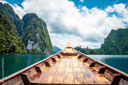 Ratchaprapa Dam and Cheow Larn Lake, Khao Sok  national parks is one of the most beautiful locations in Thailand photo