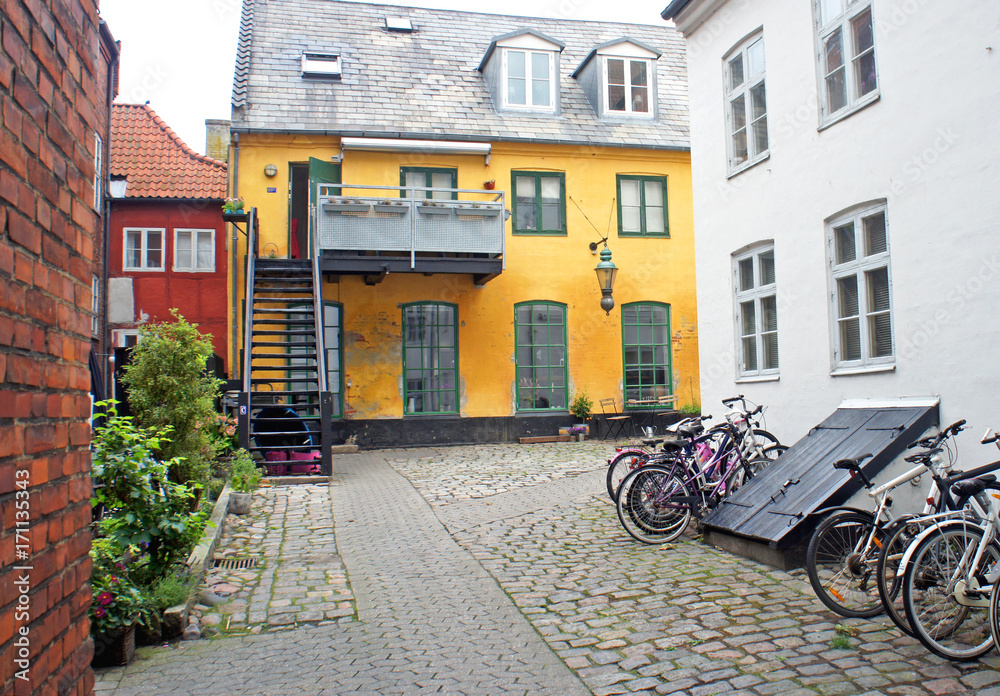 Beautiful yard of a house, Helsingor, Denmark