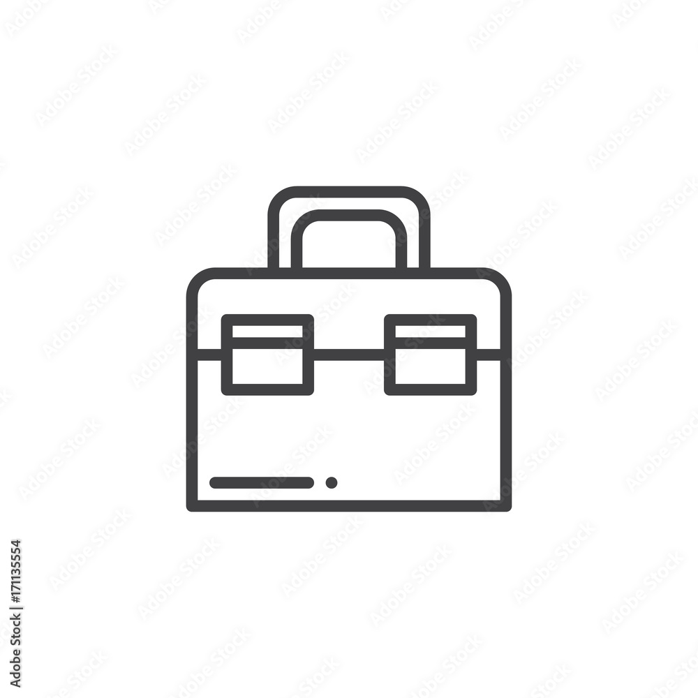 Toolbox line icon, outline vector sign, linear style pictogram isolated on white. Symbol, logo illustration. Editable stroke Toolbox line icon, outline vector sign, linear style pictogram isolated on white. Symbol, logo illustration. Editable stroke