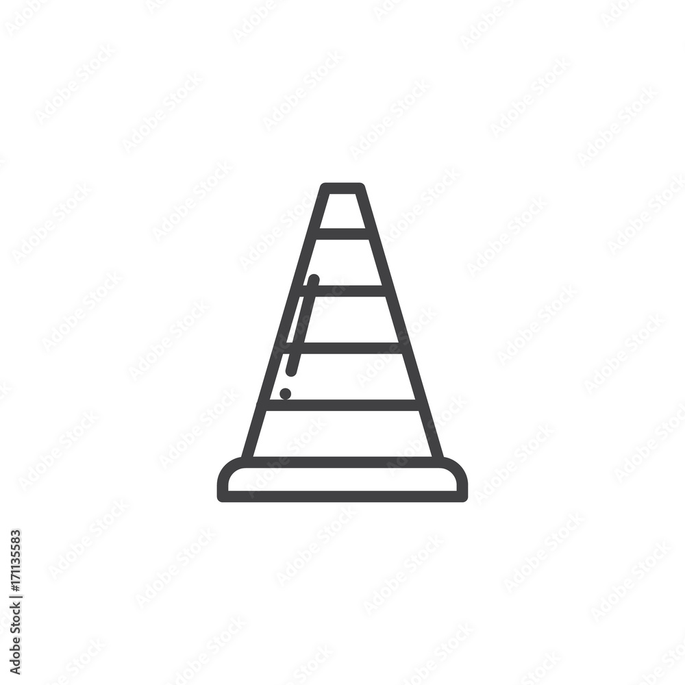 Traffic cone line icon, outline vector sign, linear style pictogram isolated on white. Symbol, logo illustration. Editable stroke Traffic cone line icon, outline vector sign, linear style pictogram isolated on white. Symbol, logo illustration. Editable stroke