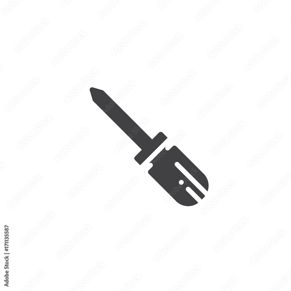 Screwdriver work tool icon vector, filled flat sign, solid pictogram isolated on white. Symbol, logo illustration. Screwdriver work tool icon vector, filled flat sign, solid pictogram isolated on white. Symbol, logo illustration.