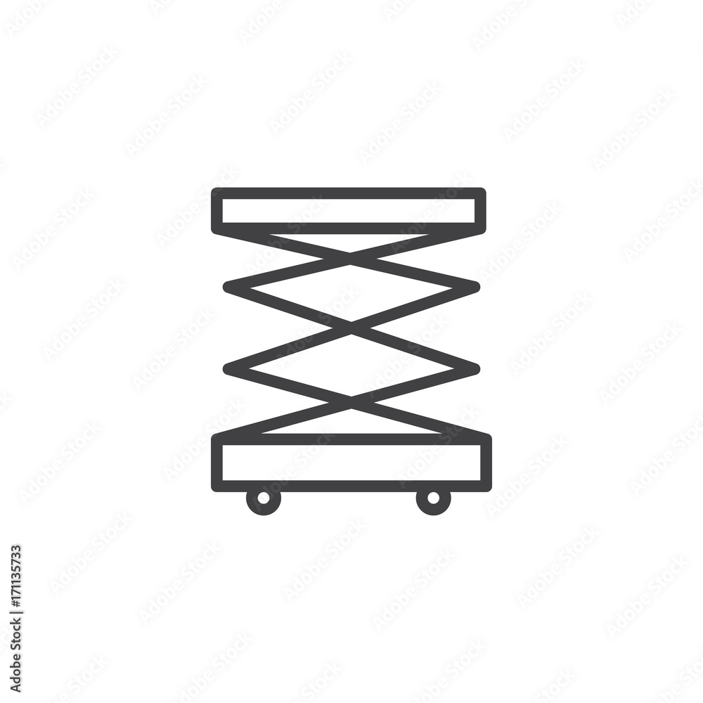 Lifting machine line icon, outline vector sign, linear style pictogram isolated on white. Symbol, logo illustration. Editable stroke Lifting machine line icon, outline vector sign, linear style pictogram isolated on white. Symbol, logo illustration. Editable stroke