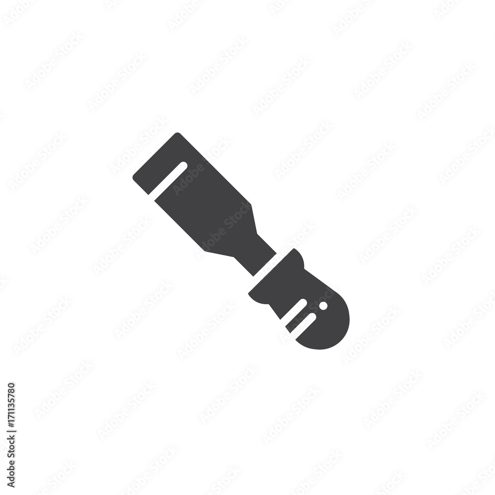 Chisel icon vector, filled flat sign, solid pictogram isolated on white. Symbol, logo illustration. Chisel icon vector, filled flat sign, solid pictogram isolated on white. Symbol, logo illustration.