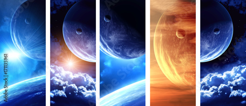 Fototapeta Naklejka Na Ścianę i Meble -  Collection of space banners