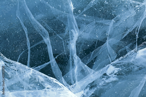 The texture of the ice. Winter background.