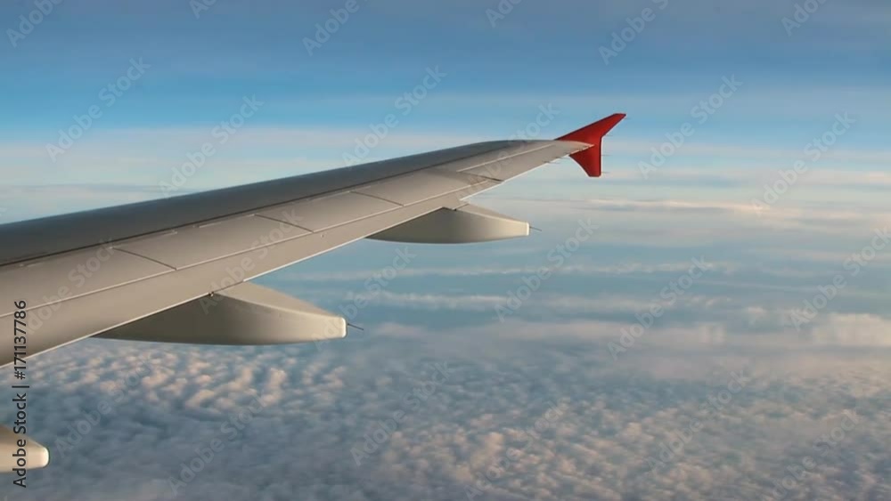 Under wing of passenger plane of cloud Under wing of passenger plane of cloud