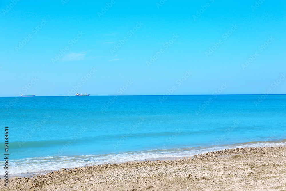 View of beautiful blue sea at resort