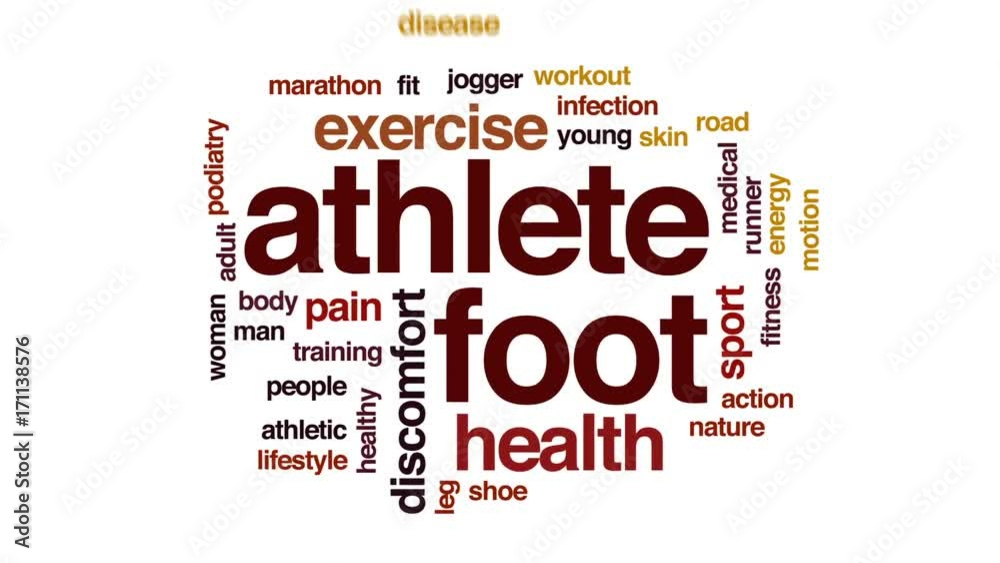 Athlete foot animated word cloud, text design animation. Athlete foot animated word cloud, text design animation.
