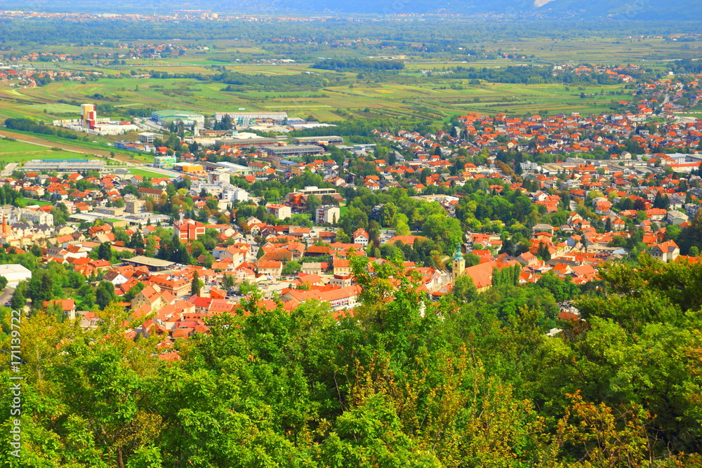 Samobor, touristic destination in Croatia, panoramic view