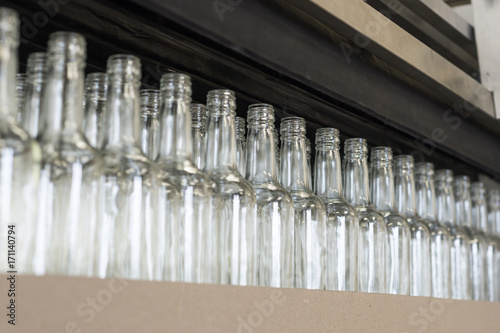 A row of empty bottles.