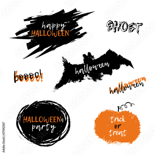 Happy halloween party set. Vector illustration.