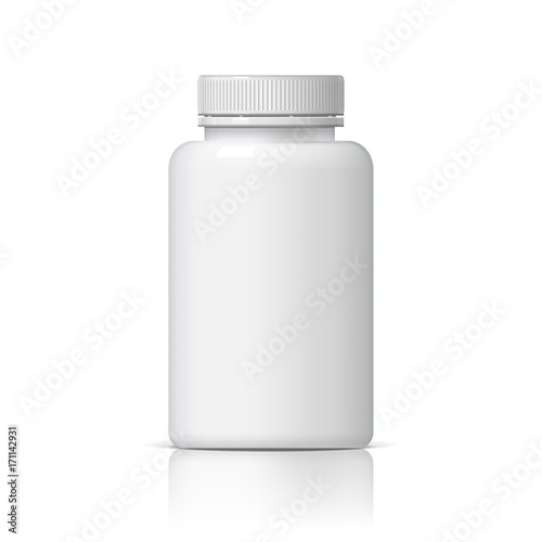 Cool Realistic White plastic bottle.