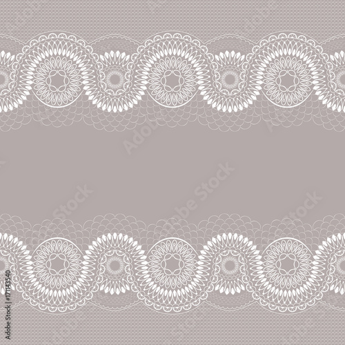 White lace pattern with a space for the text. Abstract geometric background. Vector illustration