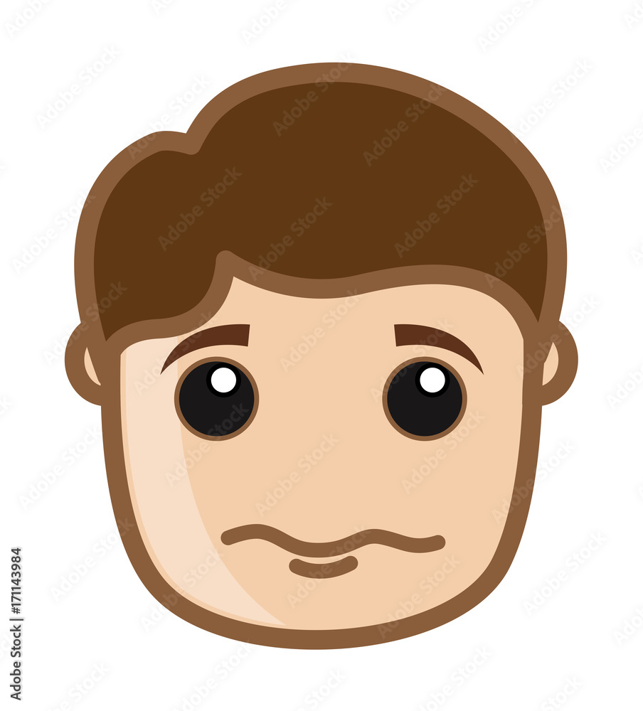 Scared Cartoon Boy Face Scared Cartoon Boy Face